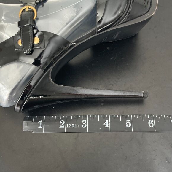 Yves Saint Laurent Heels Women 40 Black Patent Leather Platform Stiletto Italy‎ - Picture 10 of 16